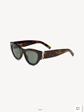 New Saint Laurent Tortoiseshell Cat Eye Sunglasses - Brown
